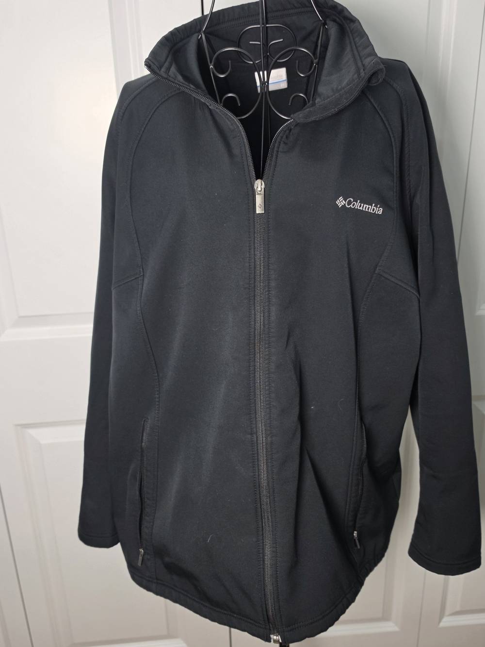 Columbia Black Softshell Jacket Womens 2X Full Zip Lightweight Outdoor Plus Size
